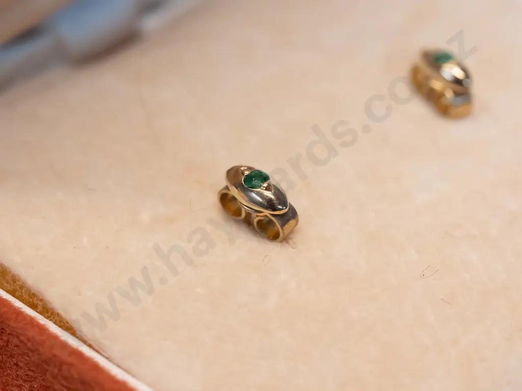 emerald stud earrings & pair gold earring Image 1++