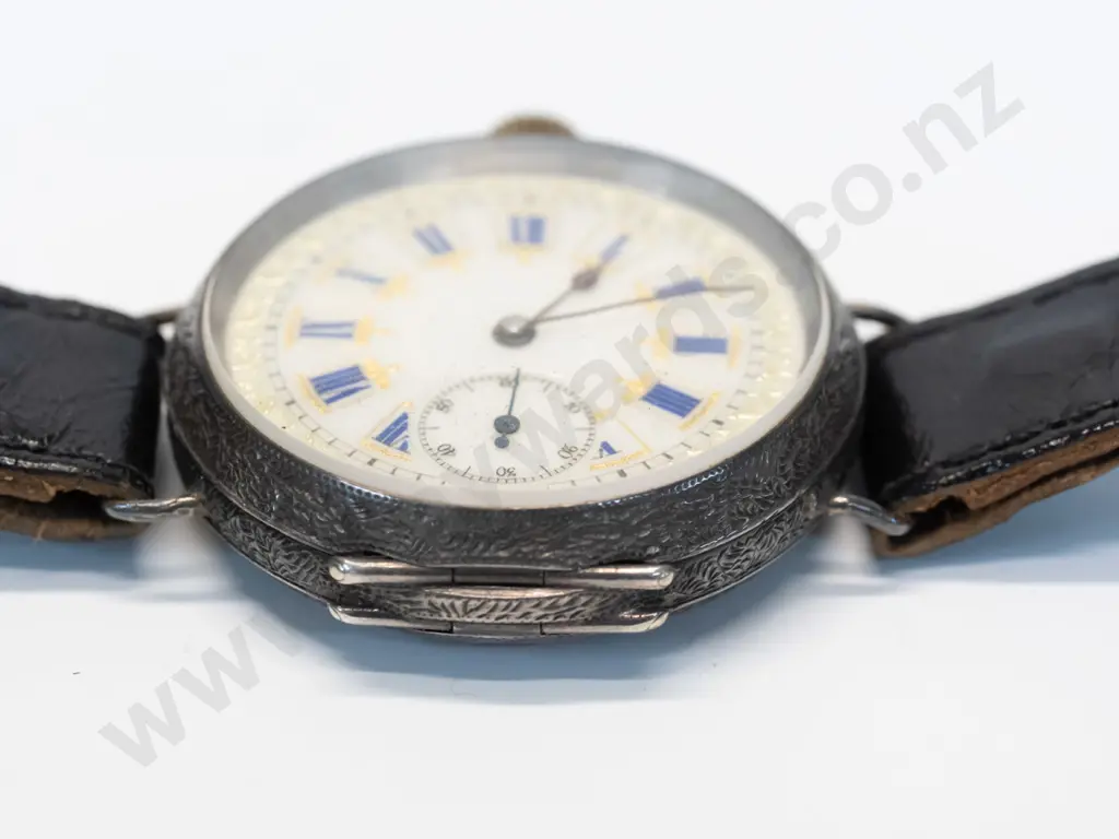 vintage wristwatch (pocket watch converted to wrist?) No maker's marks - back seems stuck closed. Going.D-35 Image 1++