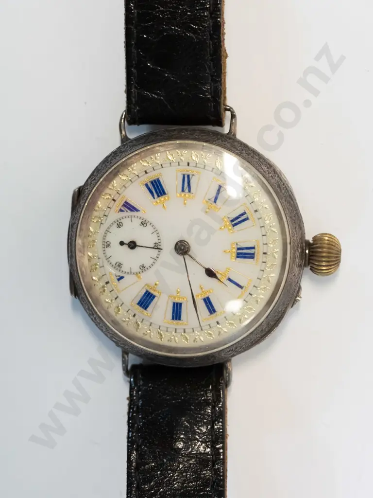 vintage wristwatch (pocket watch converted to wrist?) No maker's marks - back seems stuck closed. Going.D-35 Image 1++