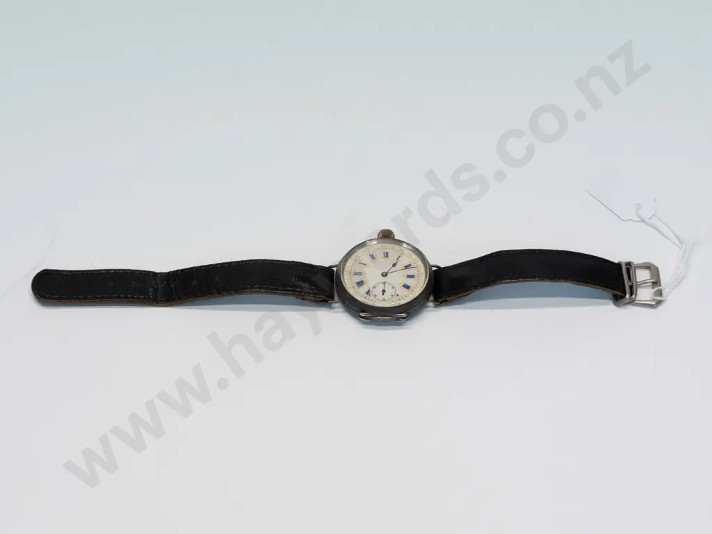 vintage wristwatch (pocket watch converted to wrist?) No maker's marks - back seems stuck closed. Going.D-35 Image 1++
