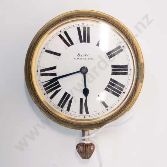 antique large pocket watch - marked "Swiss Made" and "SD & Co 8 day" - back seems stuck closed. D-65