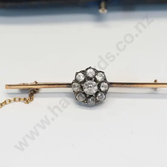 bar brooch with safety chain