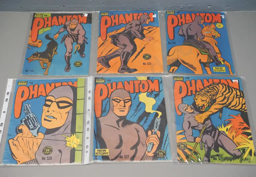 6 Phantom comics - mid-1970s Australian issues - Numbers 521, 523, 524, 525, 526, 527 Image 1++