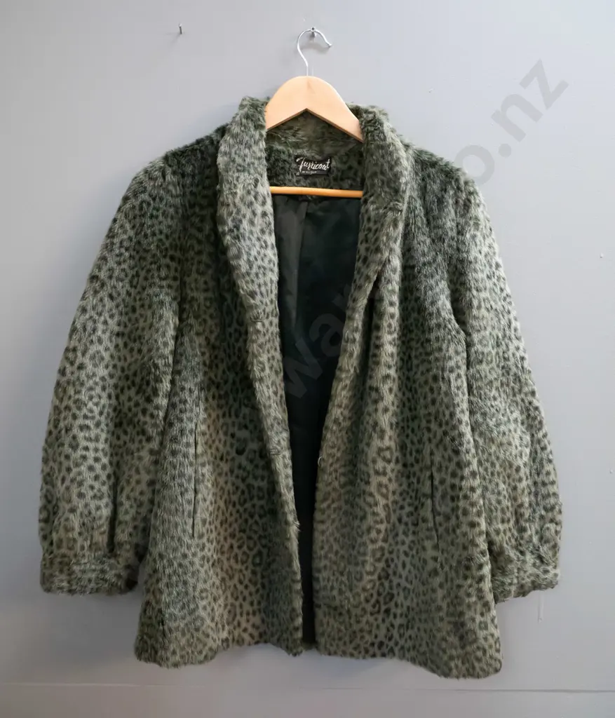 "Furricoat" by Ellis of Auckland faux fur leopard skin pattern jacket Image 1++
