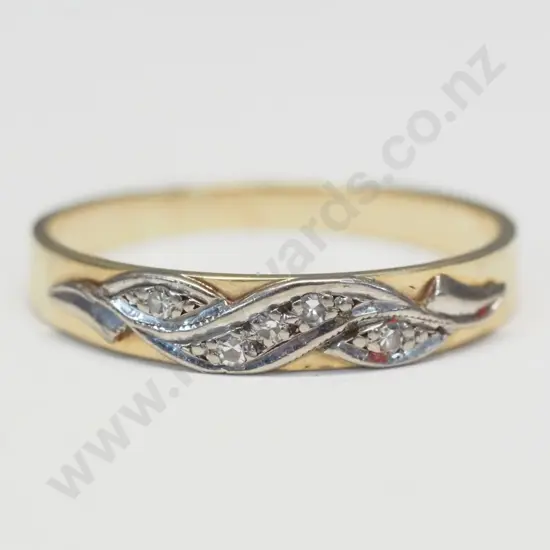 9ct yellow gold 5 diamond eternity ring 1.80gms