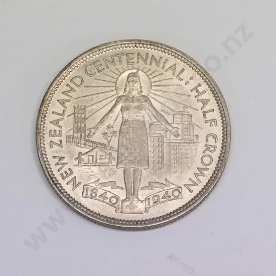 New Zealand 1940 Centennial edition Half Crown coin