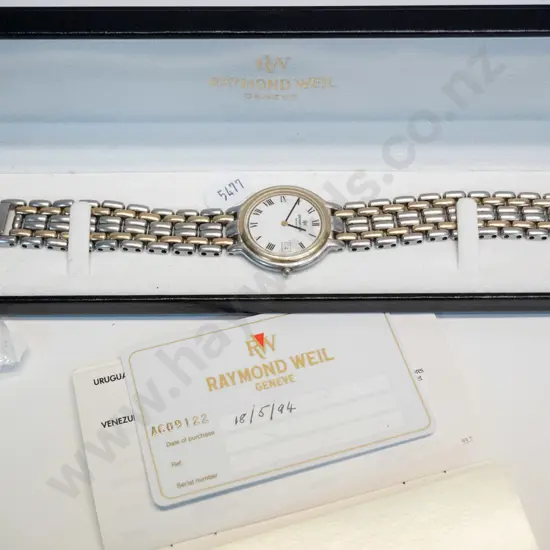 Raymond Weil Geneva wristwatch with original case & spare links