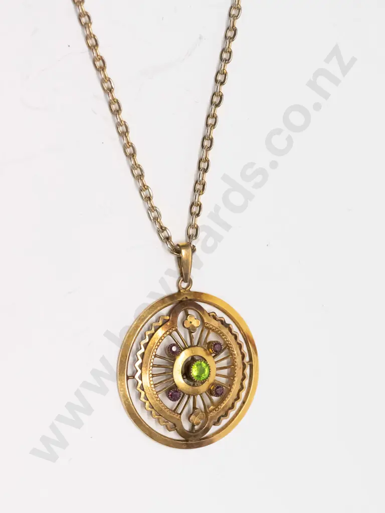 necklace with coloured stones no mark Image 1++