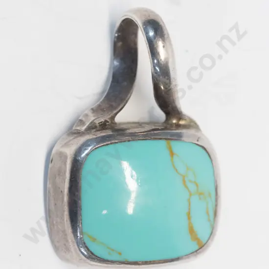 turquoise pendant stamped 'Mexico 925' no chain