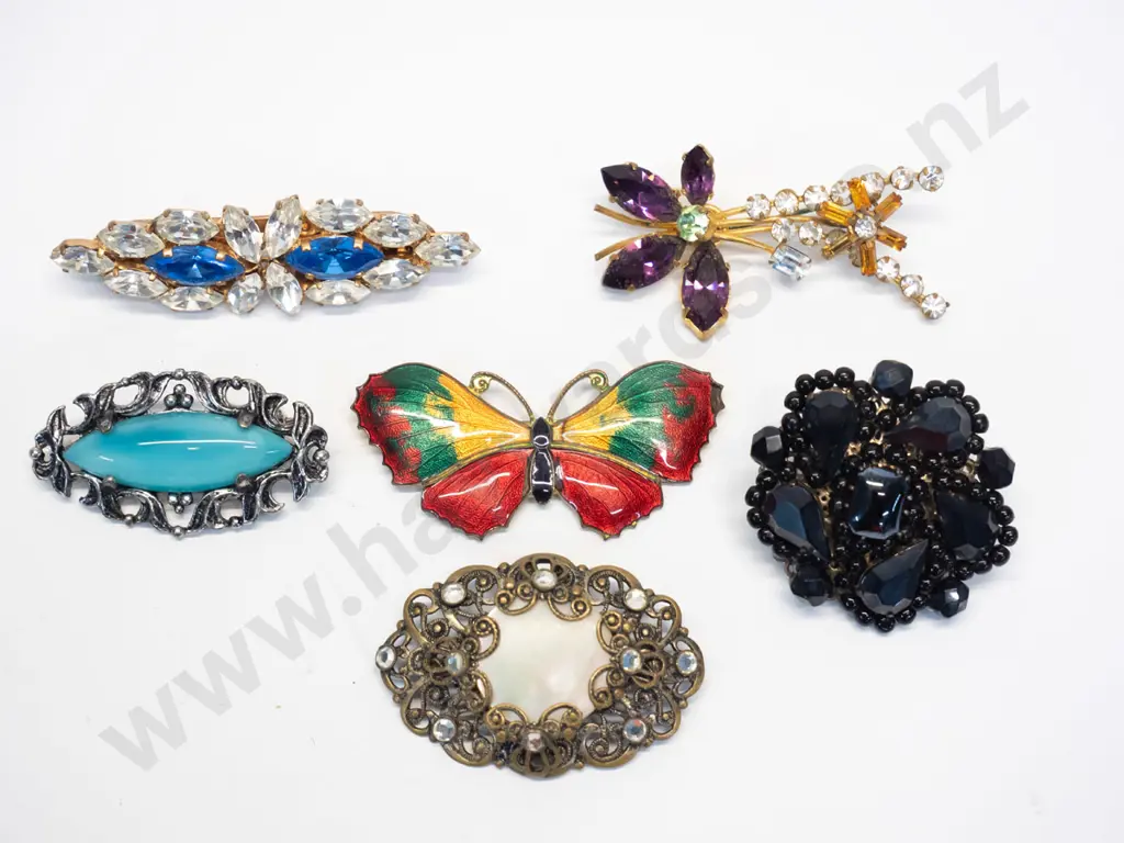 6 asstd costume brooches Image 1++