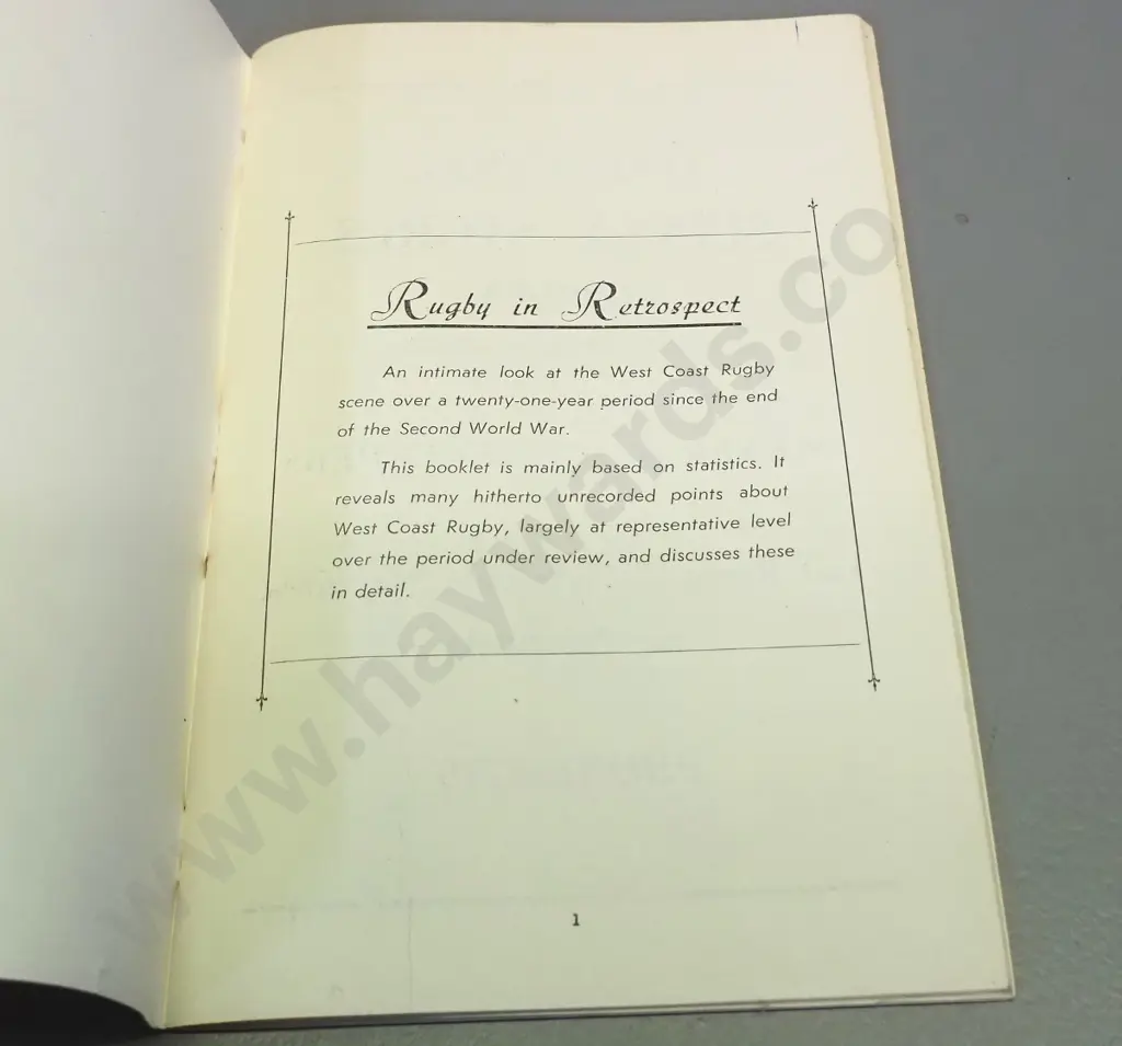 book; Rugby In Retrospect, Albert Watkin Image 1++