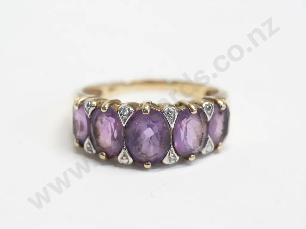 amethyst dress ring stamped 375 Image 1++
