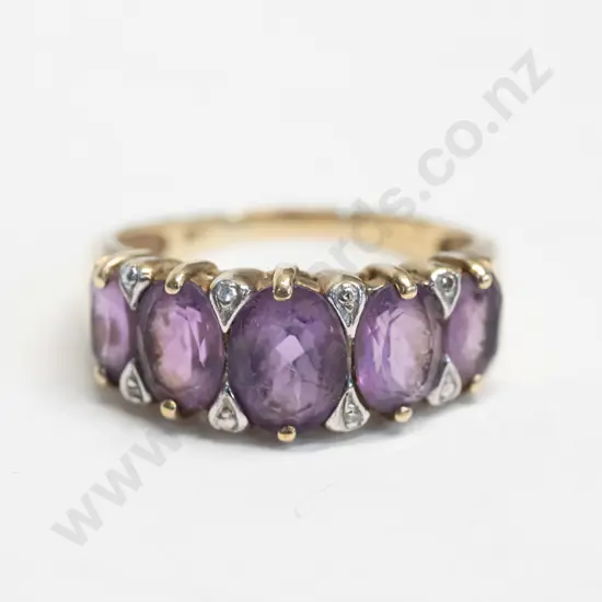 amethyst dress ring stamped 375
