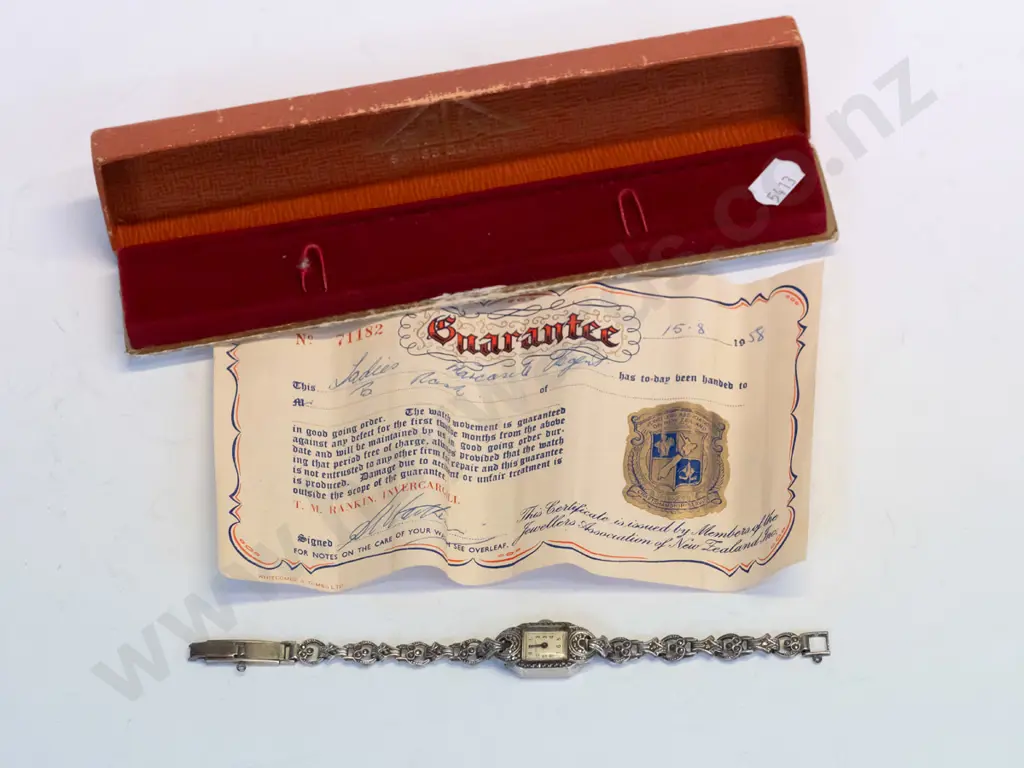 boxed marcasite watch Image 1++