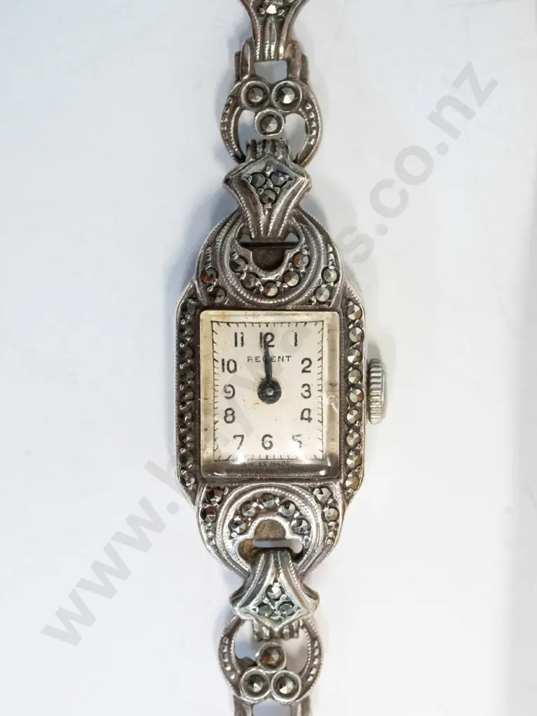 boxed marcasite watch Image 1++