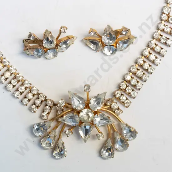crystal necklace & matching earrings