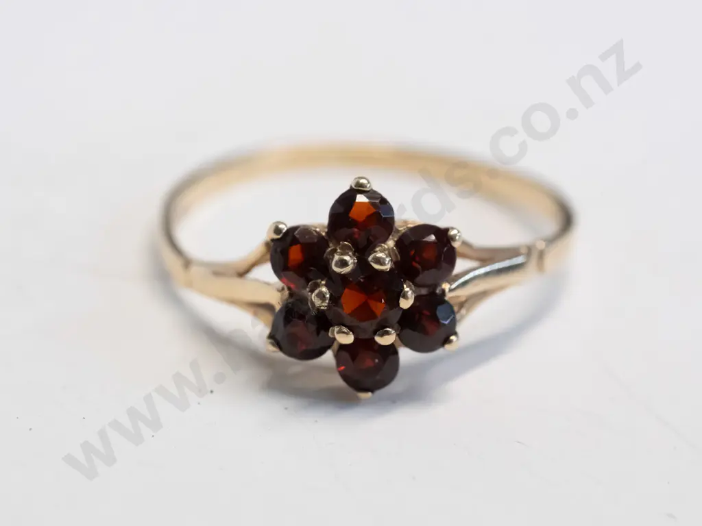 garnet ring stamped 375 Image 1++