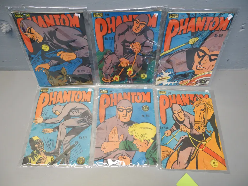 6 Phantom comics - mid-1970s Australian issues - Numbers 510, 514, 517, 508, 519, 520 Image 1++
