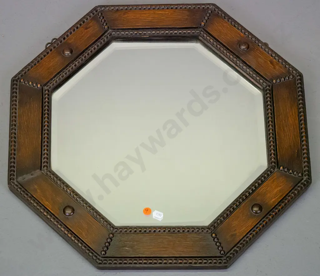 octagonal oak framed wall mirror W-520 D-520 Image 1++