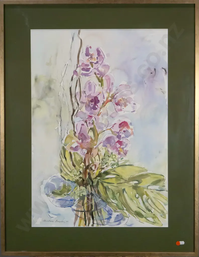 Christine Brooks '06 - framed watercolour - flowers H-670 W-460 Image 1++