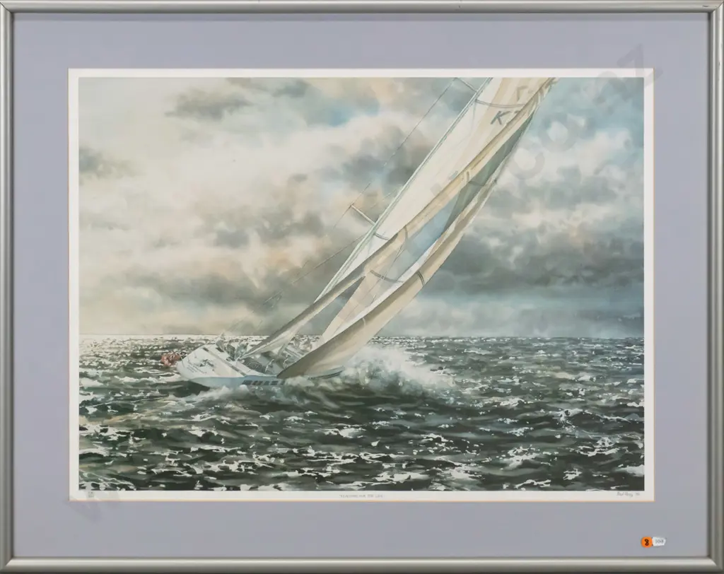 framed and signed Paul Coney '86 - ltd edition print 490/500 "Reaching For The Line" H-510 W-700 Image 1++