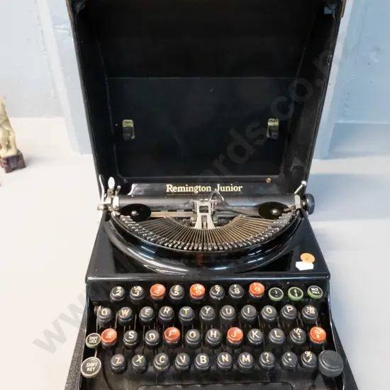 vintage cased portable Remington Junior typewriter - closed dimensions H-120 W-300 D-320
