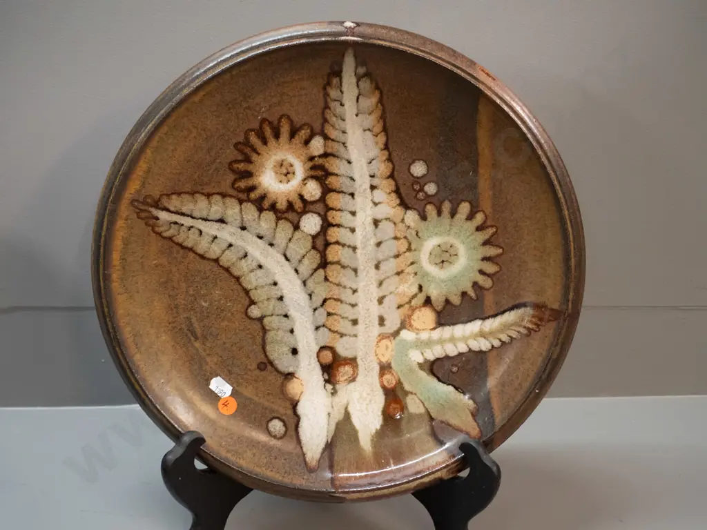 Brian Gartside New Zealand studio pottery wall charger D-360 Image 1++