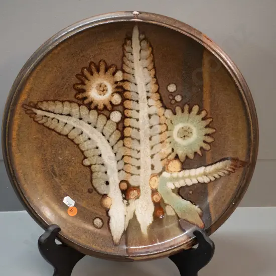 Brian Gartside New Zealand studio pottery wall charger D-360