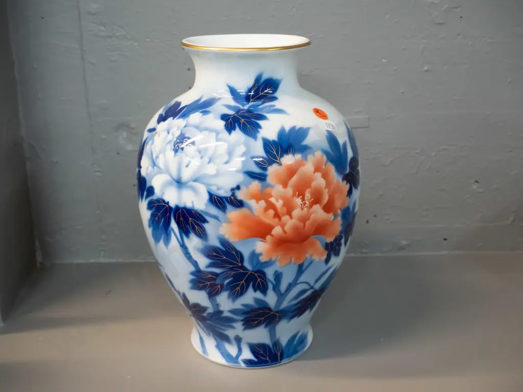 Japanese Imari-style peony pattern large vase H-280 D-190 Image 1++