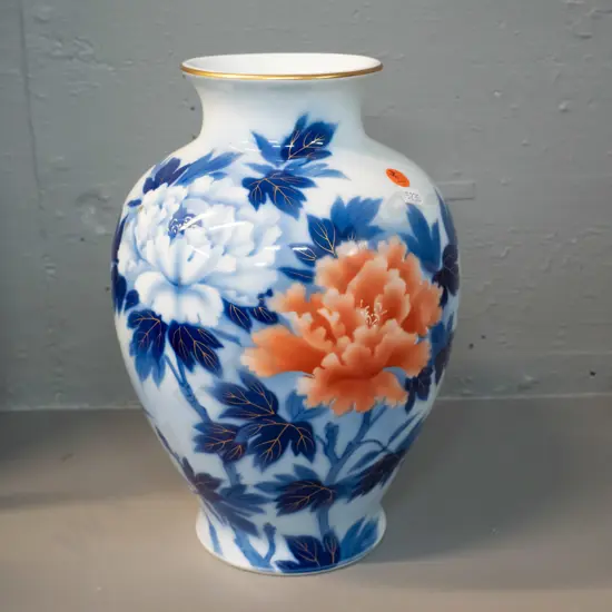 Japanese Imari-style peony pattern large vase H-280 D-190