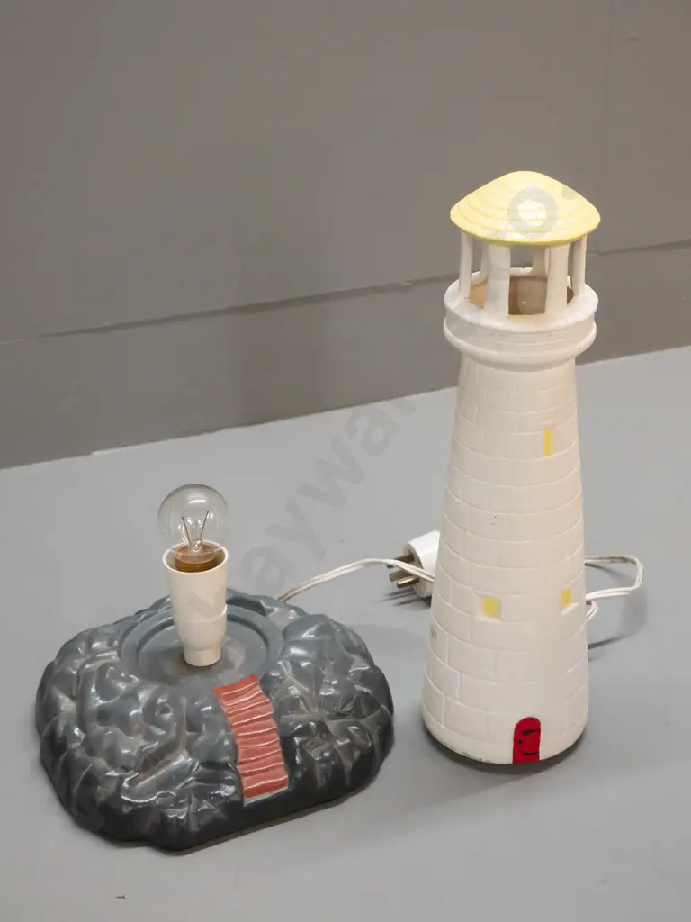 2-piece ceramic lighthouse table lamp H-420 Image 1++