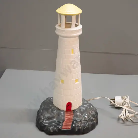 2-piece ceramic lighthouse table lamp H-420