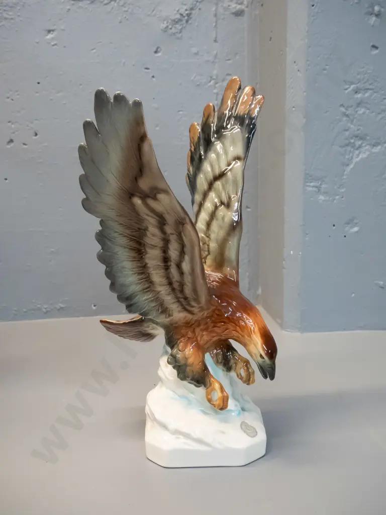 large German porcelain eagle figure - Ortendorf label H-370 W-240 Image 1++