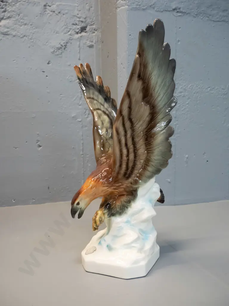 large German porcelain eagle figure - Ortendorf label H-370 W-240 Image 1++