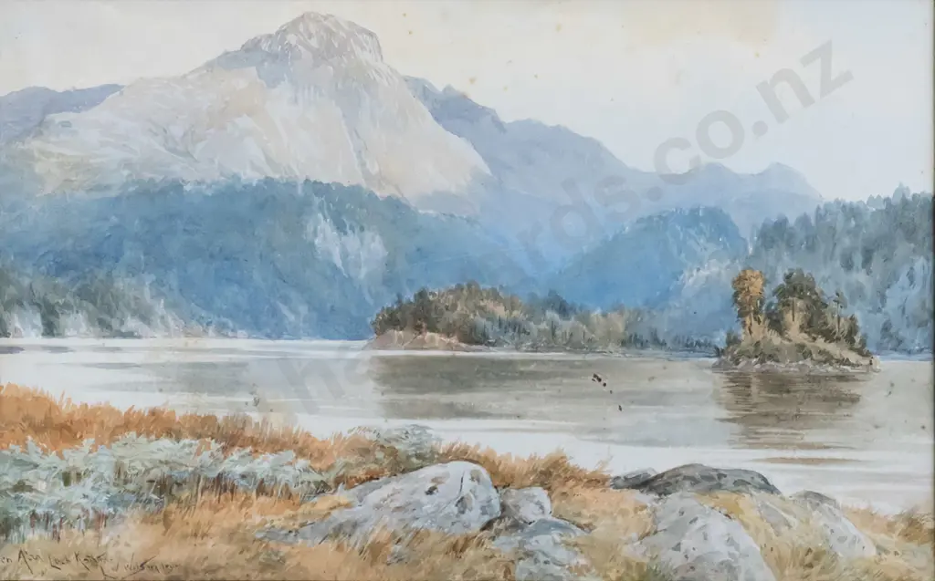 LW Wilson - framed watercolour - Ben A'an Loch Katrine Scotland H-240 W-380 (foxing) Image 1++
