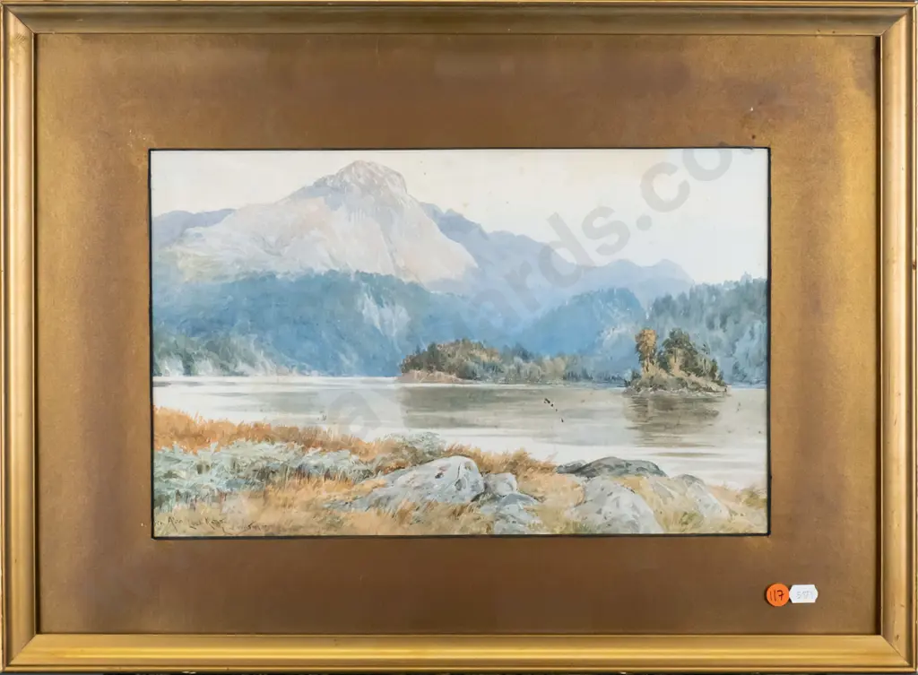 LW Wilson - framed watercolour - Ben A'an Loch Katrine Scotland H-240 W-380 (foxing) Image 1++
