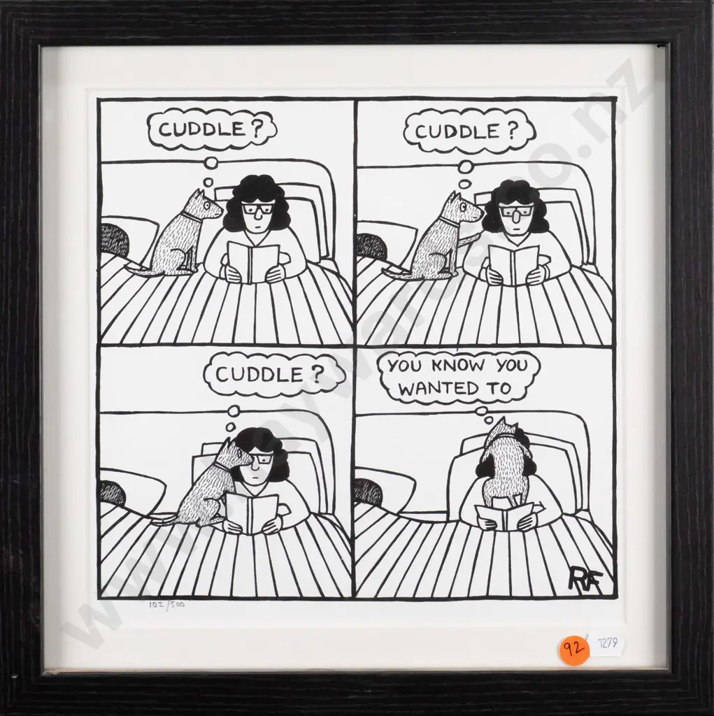 framed Ruper Fawcett ltd edition print 102/500 from Off The Leash H-230 W-230 Image 1++