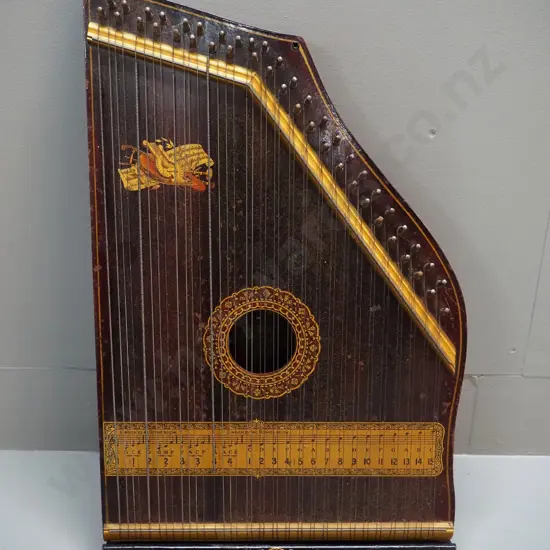 vintage "Mandolin Guitar" with Dominion Academy of Music Ltd label - some corrosion to tuning pegs. W-520 D-330