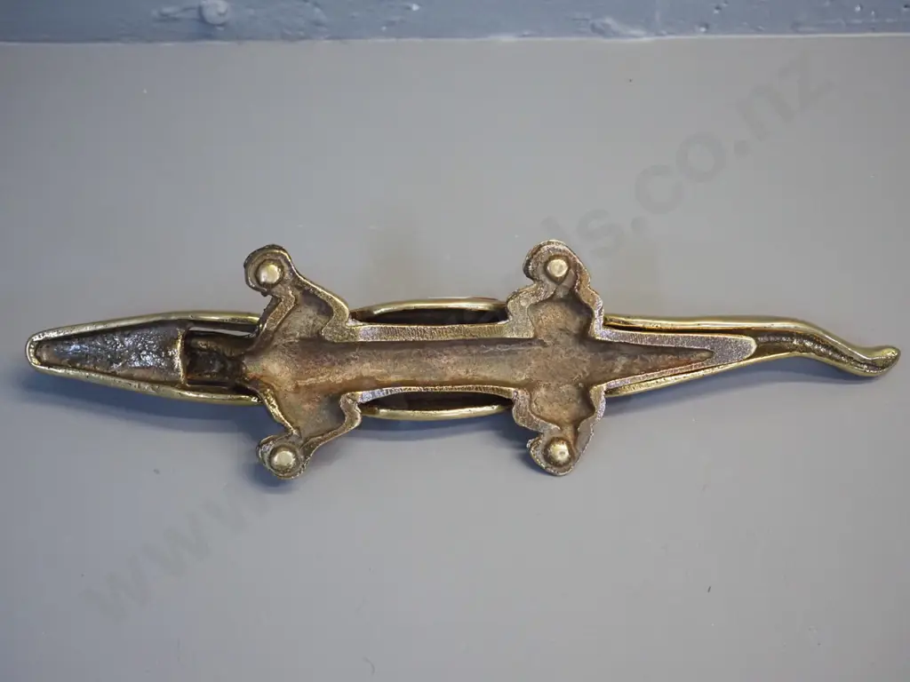 cast brass crocodile nutcracker L-340 Image 1++