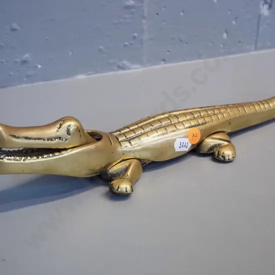 cast brass crocodile nutcracker L-340