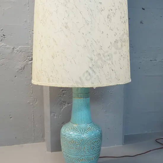 ceramic and brass table lamp with Gaylite Auckland sticker on base. H-810 including shade
