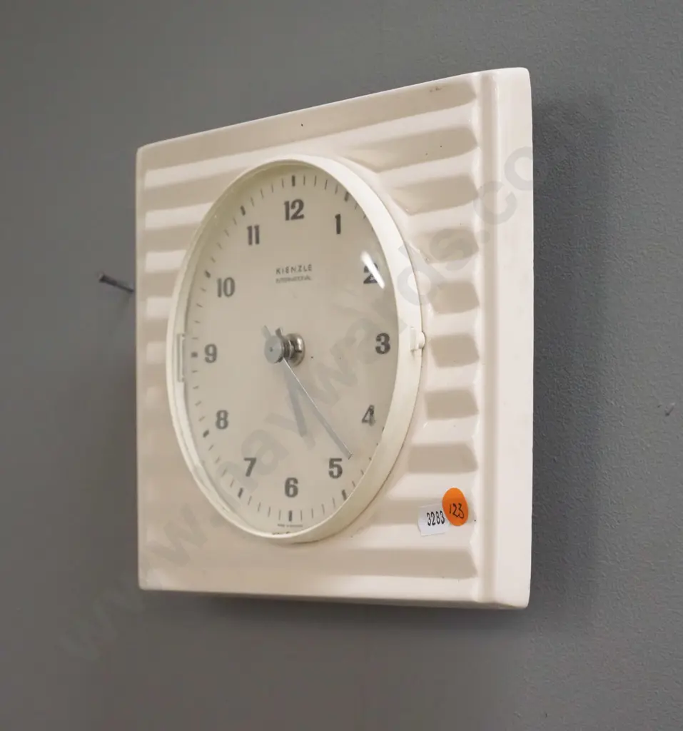retro Kienzle ceramic wall clock with battery powered movement H-200 W-230 Image 1++