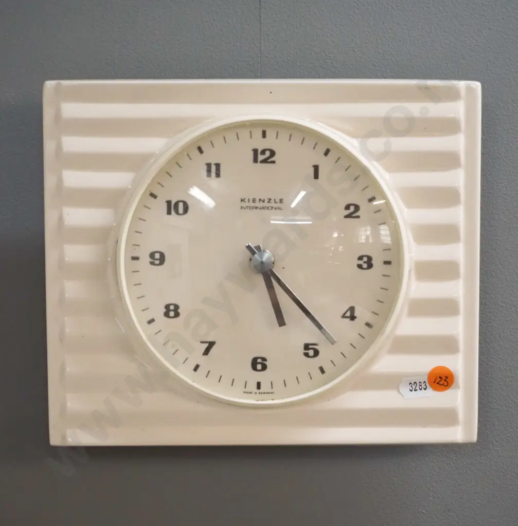retro Kienzle ceramic wall clock with battery powered movement H-200 W-230 Image 1++