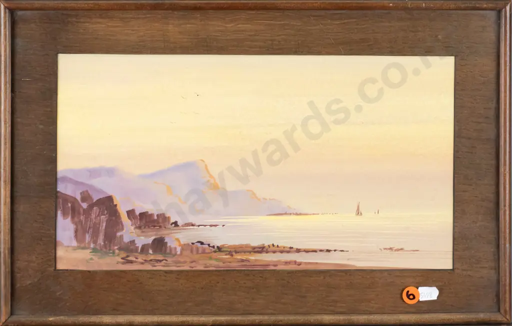 framed oil - coastal scene H-170 W-320 Image 1++