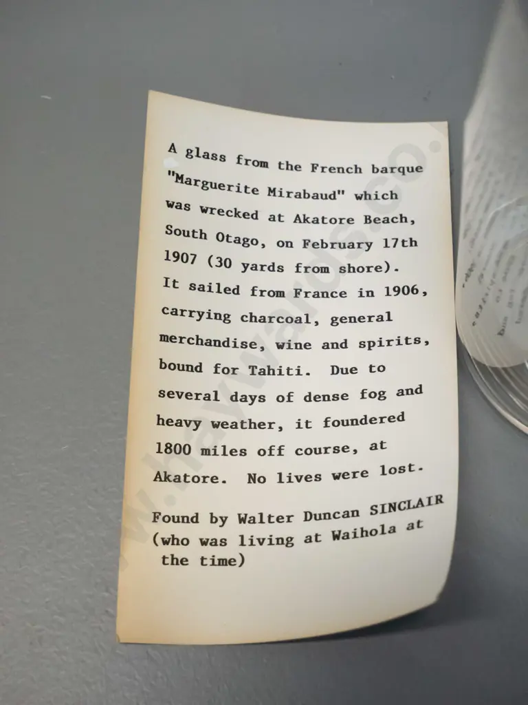 vintage hand blown large glass tumbler - recovered from 1907 shipwreck according to note - see photos Image 1++