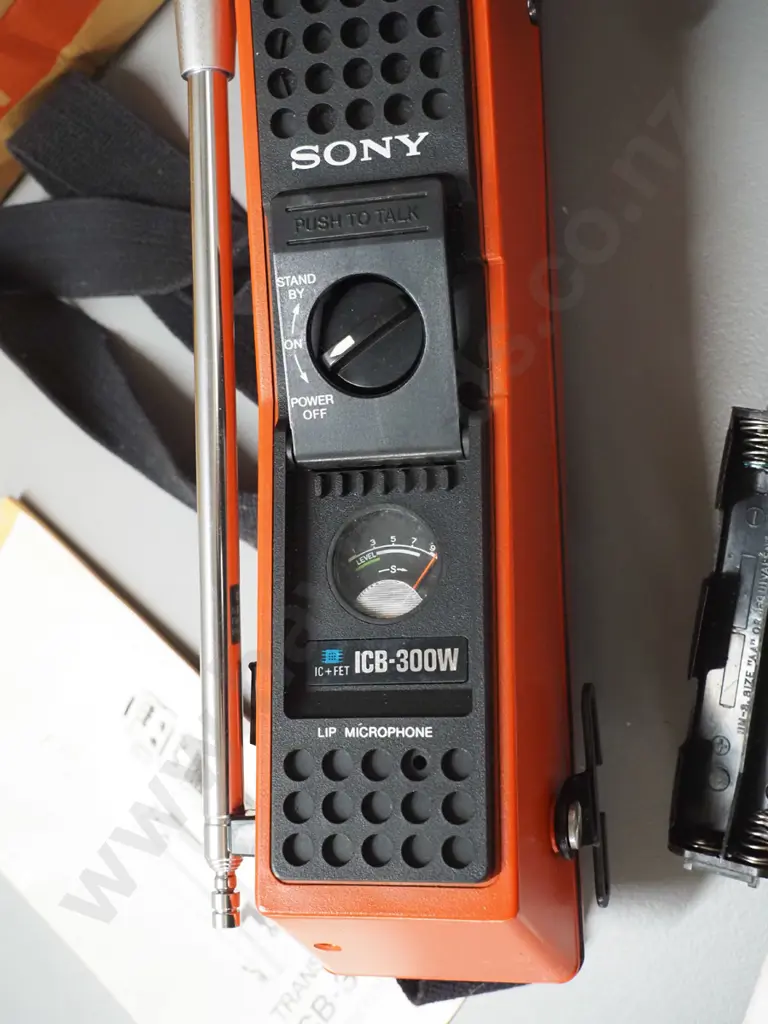 2 retro orange Sony ICB-300W transceivers / walkie-talkies in original boxes w/instructions - each L-280. Untested Image 1++