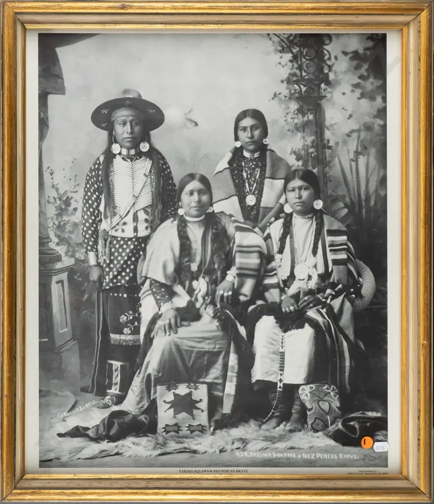 framed reproduction photographic print - First Nations people H-500 W-400 Image 1++