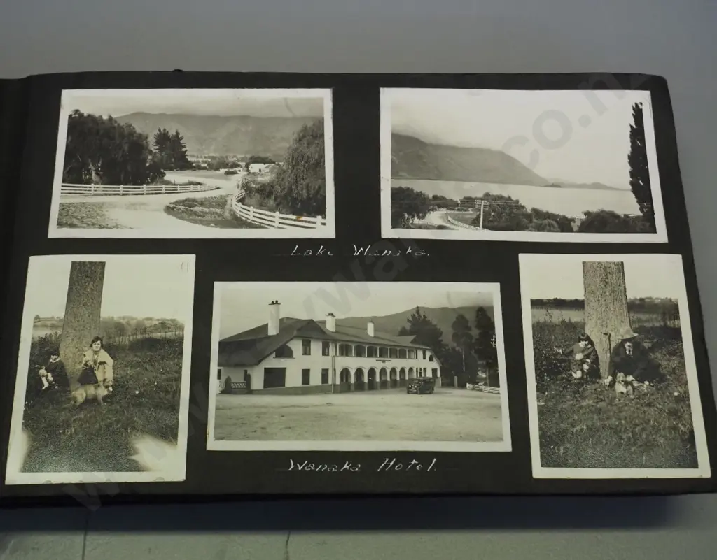 vintage photo album containing numerous Napier earthquake photos, central Otago, Dunedin, Queenstown etc. Image 1++