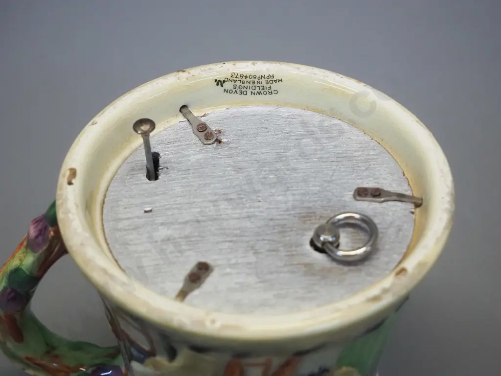 Crown Devon musical mug - music box working, plays Auld Lang Syne H-12 W-145 Image 1++