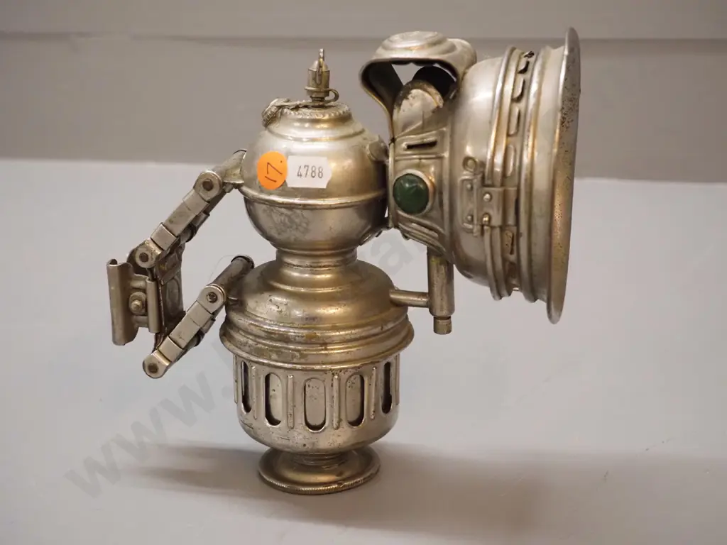 vintage "Phanomen" carbide bicycle lamp w/chrome finish - marked H. Riemann / Chemnitz-Gablenz Image 1++